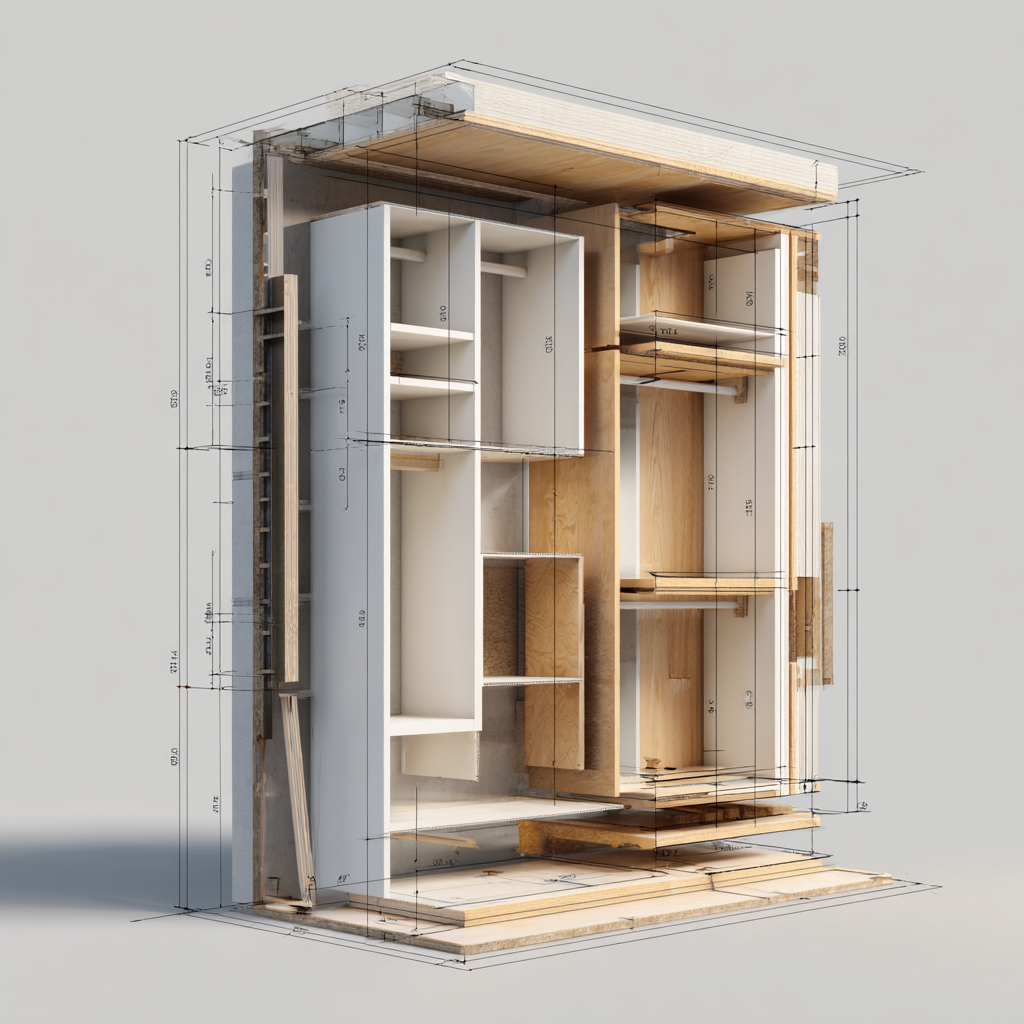 Ugradbeni ormar po mjeri - Tehnički prikaz